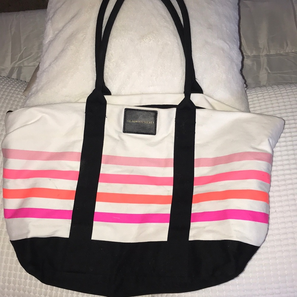 Victoria Secret Canvas Beach Tote NWT